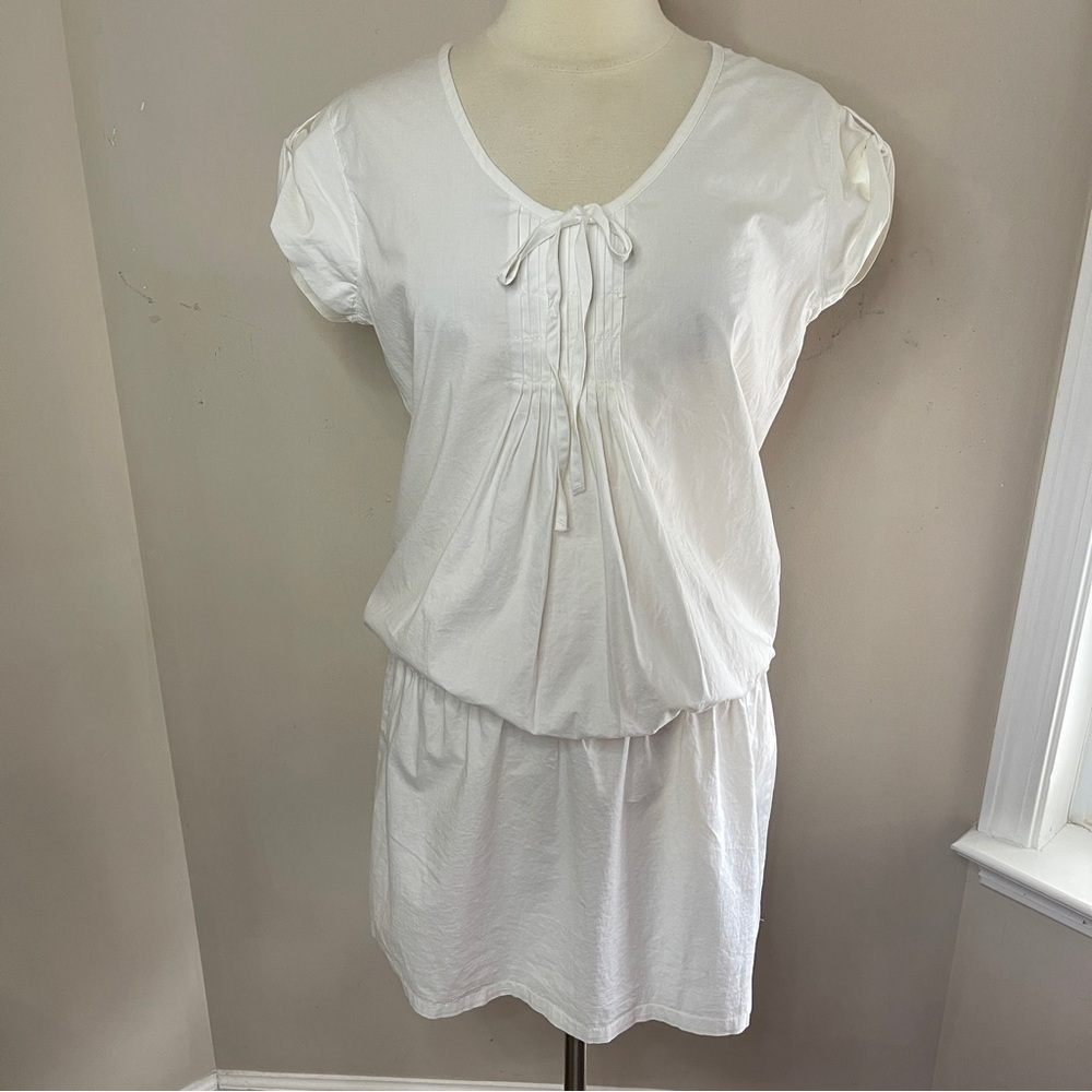 NWT UNITED COLORS OF BENETTON Cotton Poplin Cap Sleeve Mini Dress, Medium